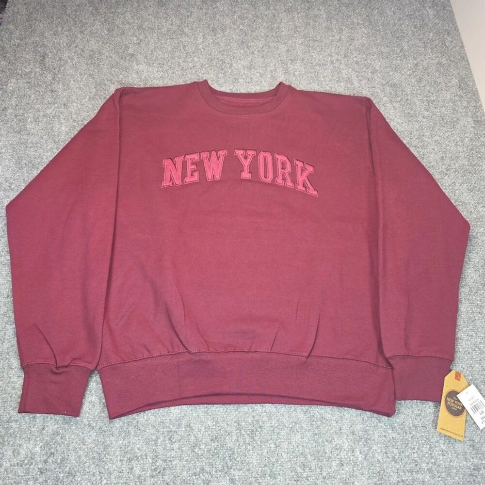 Unisex Crew Sweatshirt Size Large Burgundy